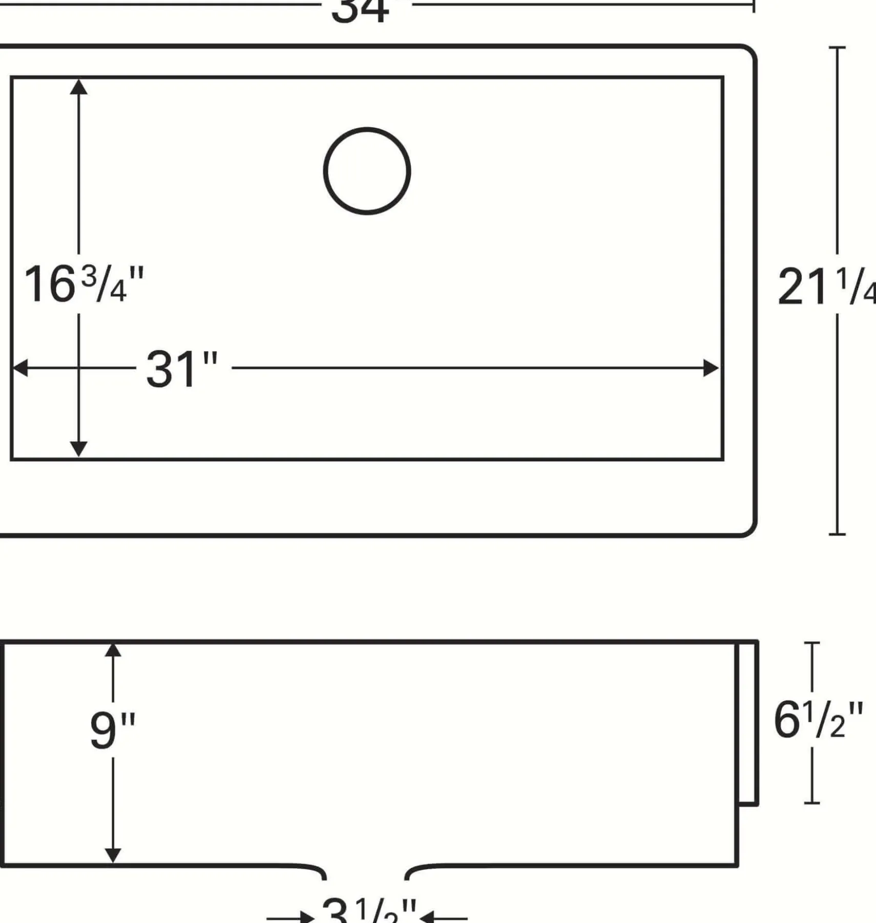 Karran 34" Quartz Composite Retrofit Farmhouse Sink, Bisque, QAR-740-BI-PK1