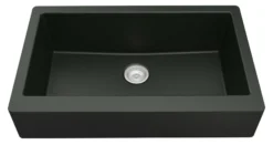Karran 34" Quartz Composite Retrofit Farmhouse Sink, Black, QAR-740-BL