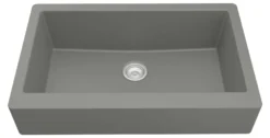 Karran 34" Quartz Composite Retrofit Farmhouse Sink, Grey, QAR-740-GR-PK1