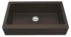 Karran 34" Quartz Composite Retrofit Farmhouse Sink, Brown, QAR-740-BR