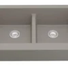 Karran 34" Quartz Composite Retrofit Farmhouse Sink, 50/50 Double Bowl, Concrete, QAR-750-CN