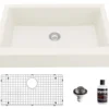Karran 34" Quartz Composite Retrofit Farmhouse Sink, White, QAR-740-WH-PK1