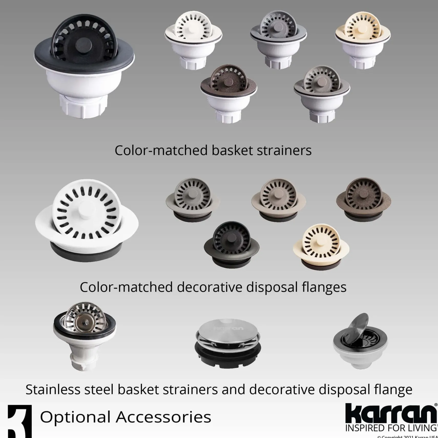 Karran 34" Quartz Composite Workstation Farmhouse Sink with Accessories, Concrete, QAWS-740-CN