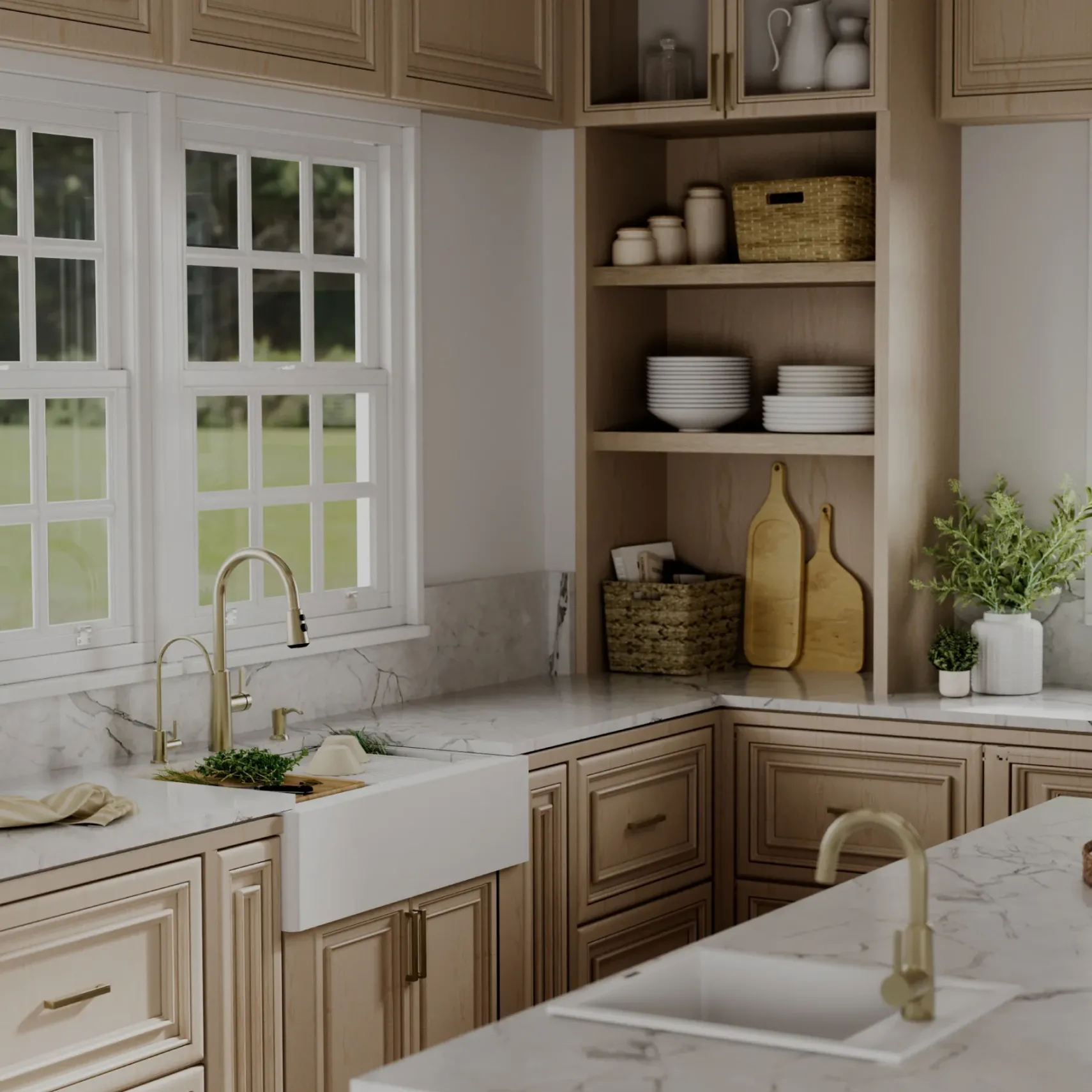 Karran 34" Quartz Composite Workstation Farmhouse Sink, White, QAWS-740-WH-PK2