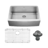Karran 30" Stainless Steel Farmhouse Sink, 16 Gauge, EL-82-PK1