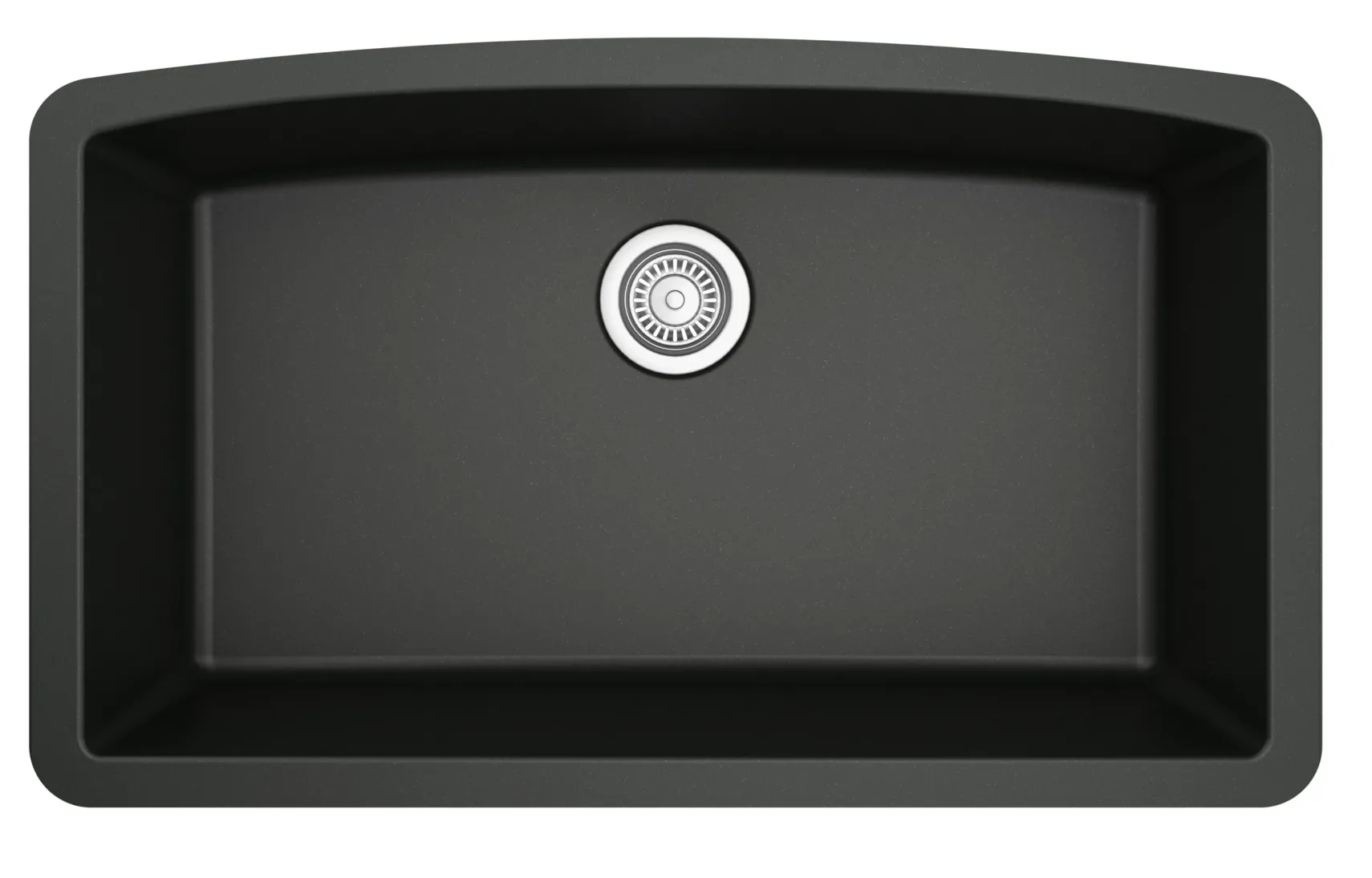 Karran 32" Undermount Quartz Composite Kitchen Sink, Black, QU-712-BL-PK1