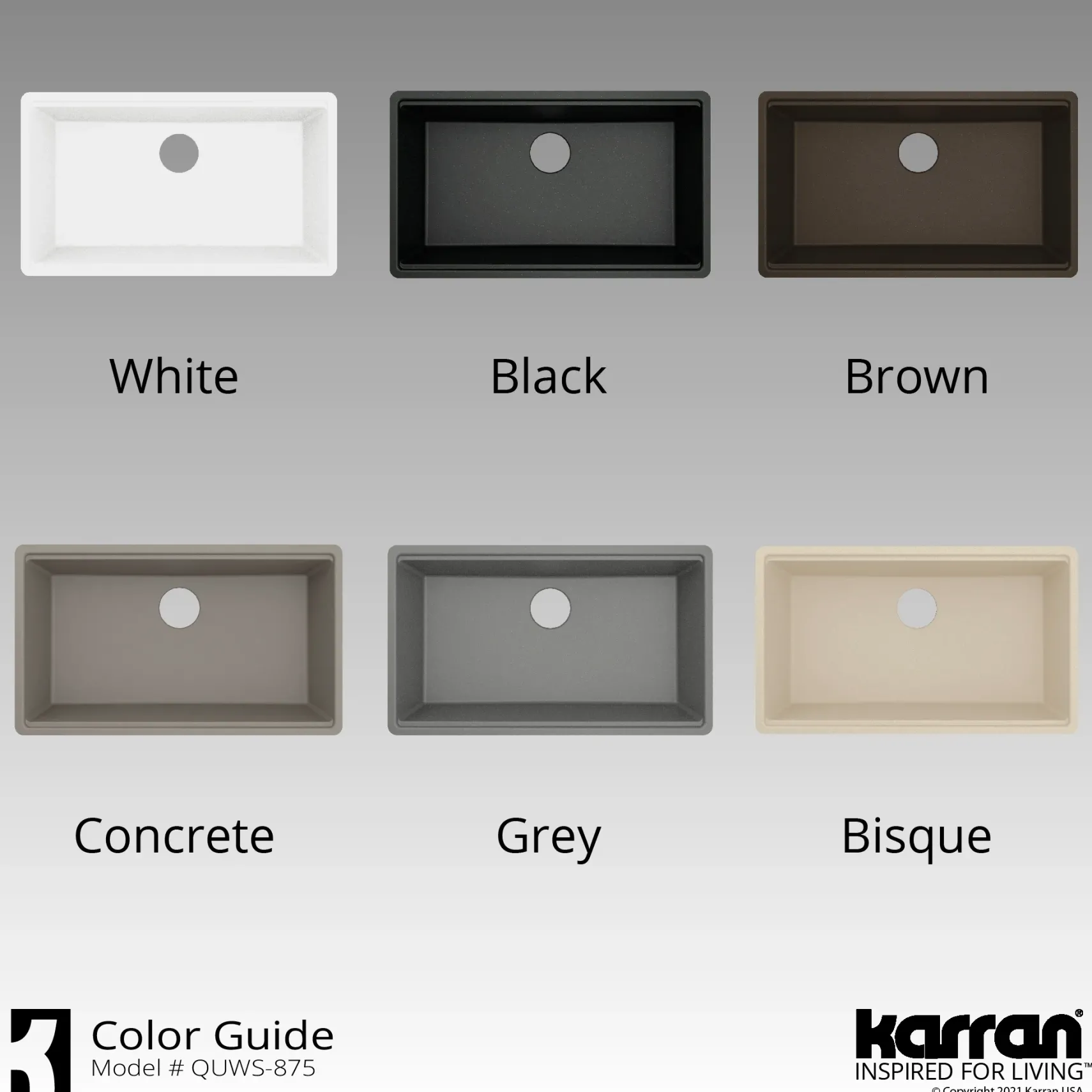 Karran 33" Undermount Quartz Composite Workstation Kitchen Sink with Accessories, Concrete, QUWS-875-CN