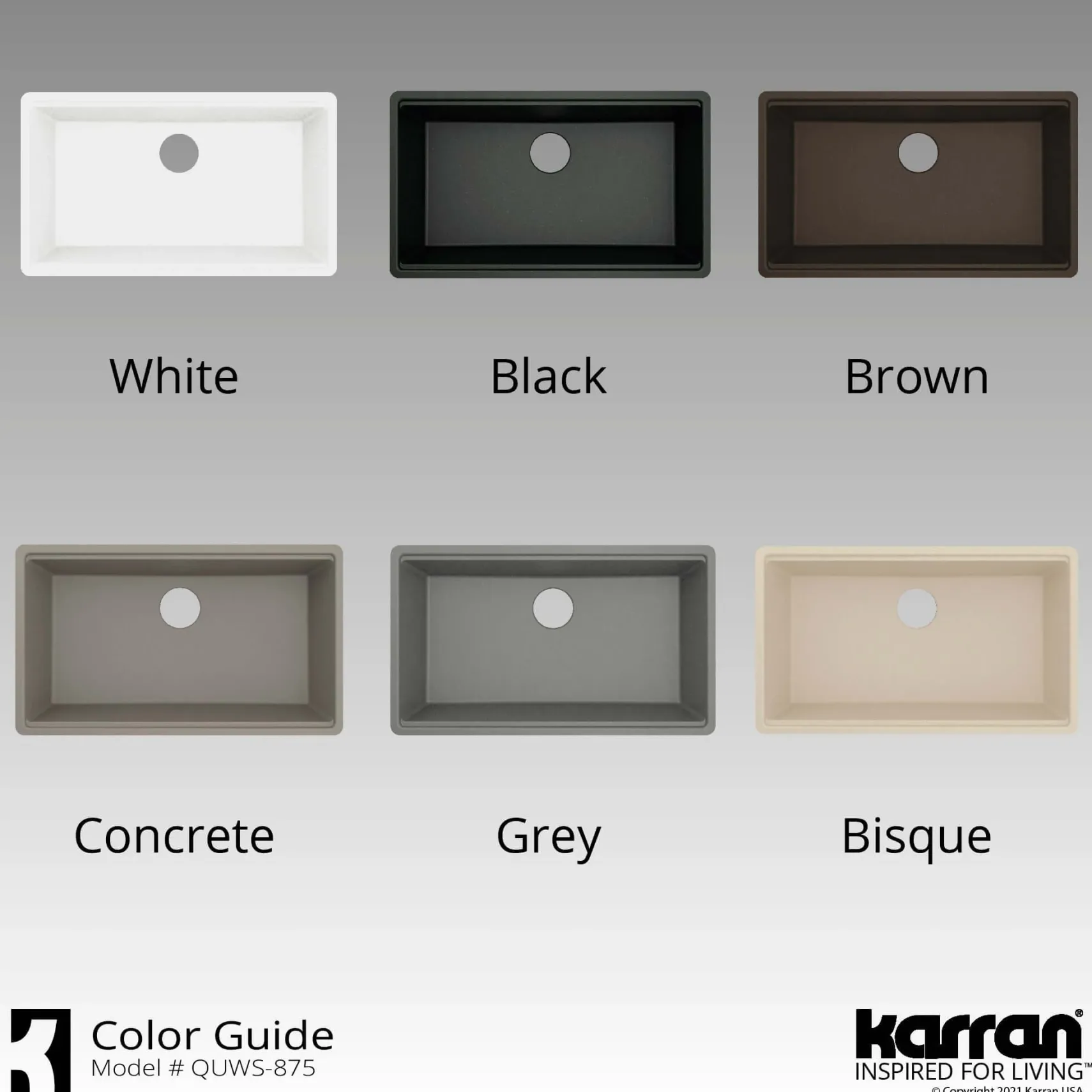 Karran 33" Undermount Quartz Composite Workstation Kitchen Sink with Accessories, Grey, QUWS-875-GR