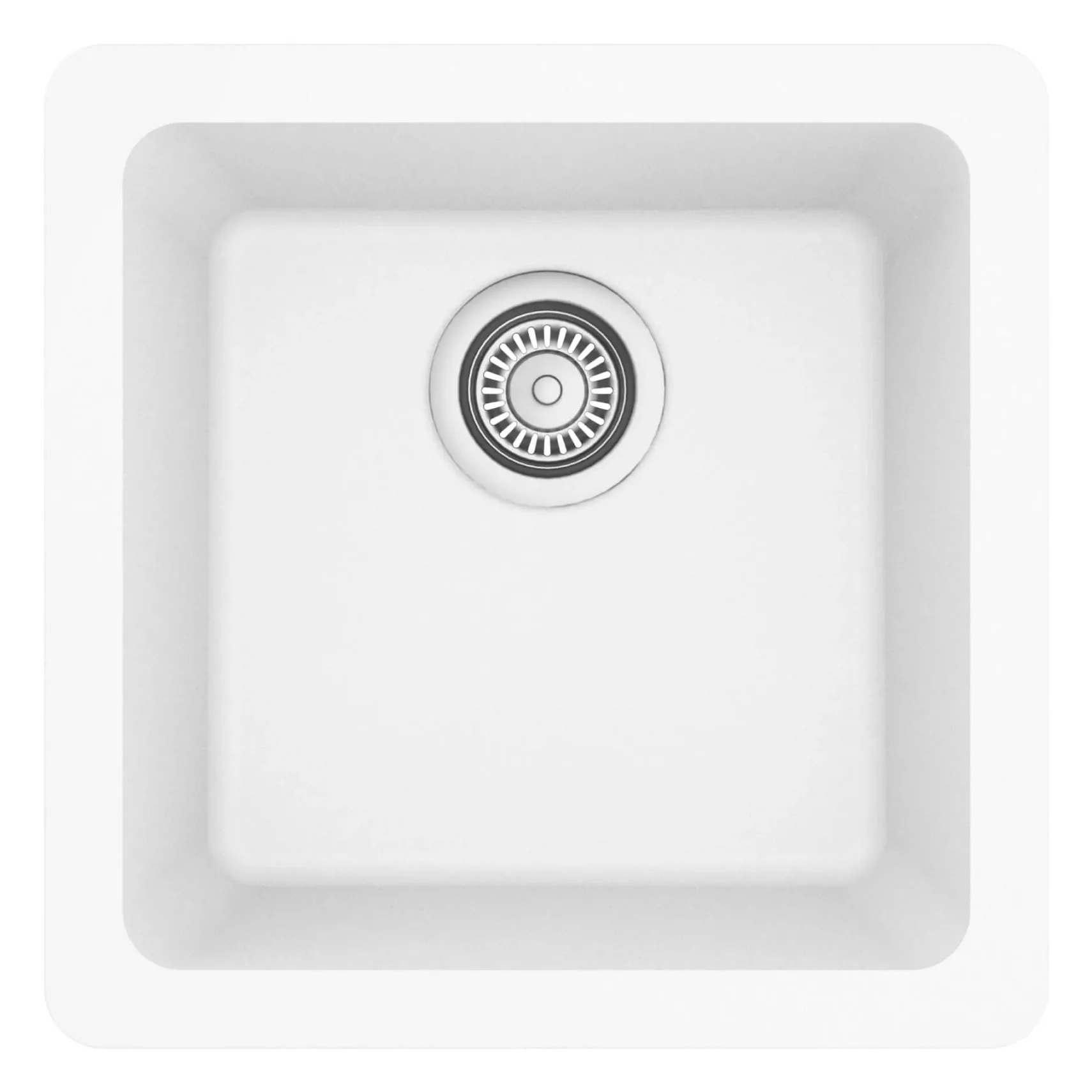 Karran 17" Undermount Quartz Composite Kitchen Sink, White, QU-690-WH