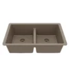 Karran 32" Undermount Quartz Composite Kitchen Sink, 50/50 Double Bowl, Concrete, QU-810-CN
