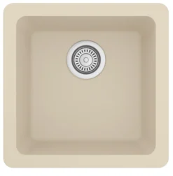 Karran 17" Undermount Quartz Composite Kitchen Sink, Bisque, QU-690-BI