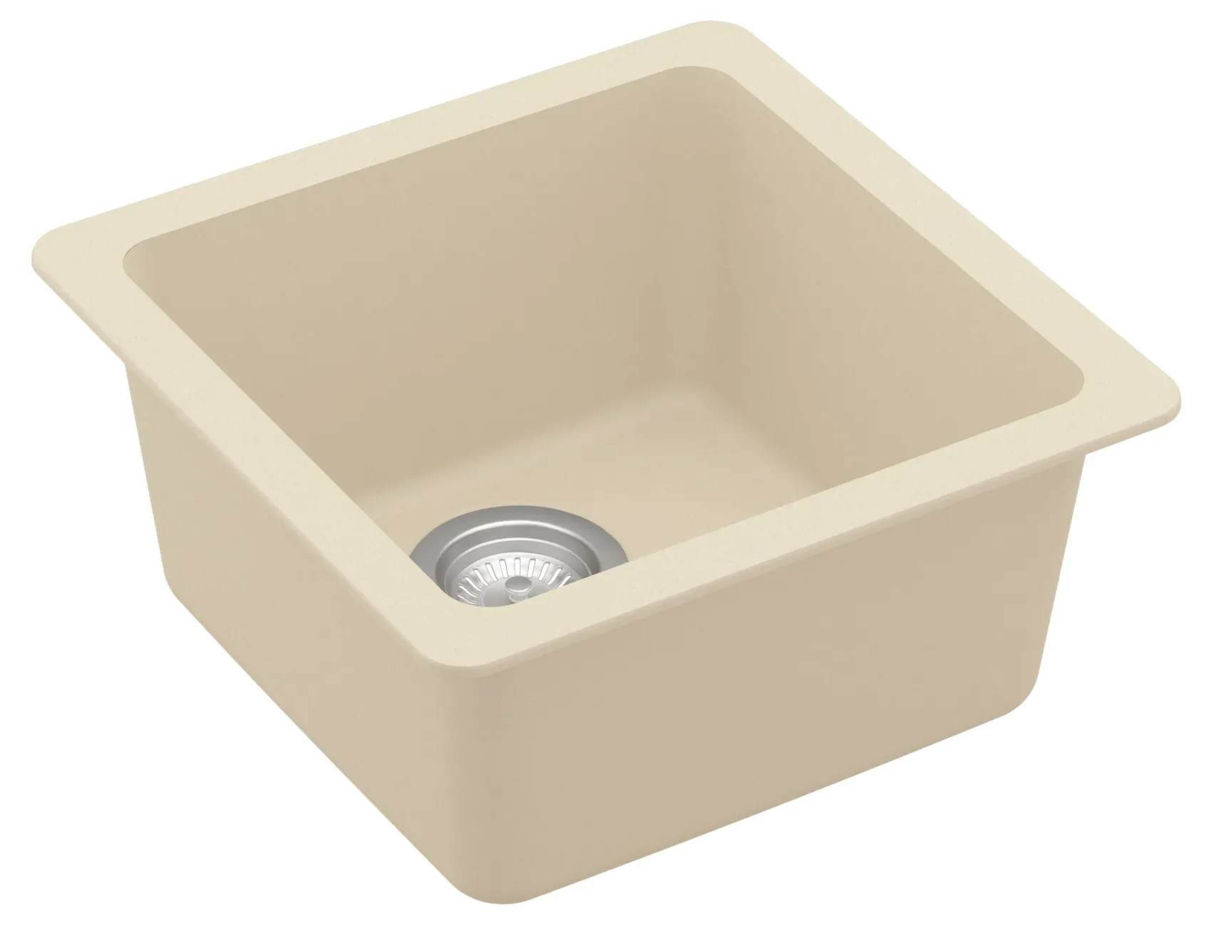 Karran 17" Undermount Quartz Composite Kitchen Sink, Bisque, QU-690-BI