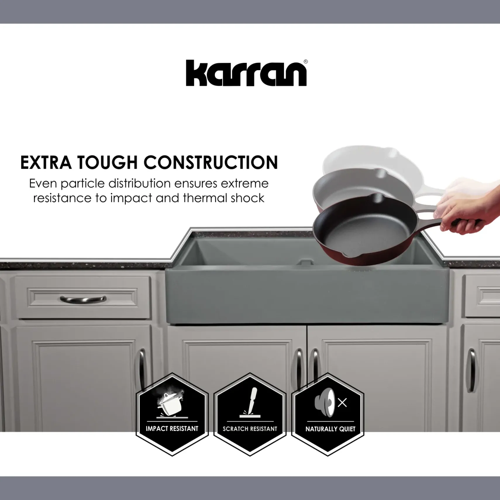 Karran 17" Undermount Quartz Composite Kitchen Sink, Bisque, QU-690-BI