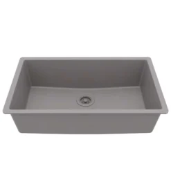 Karran 32" Undermount Quartz Composite Kitchen Sink, Grey, QU-812-GR