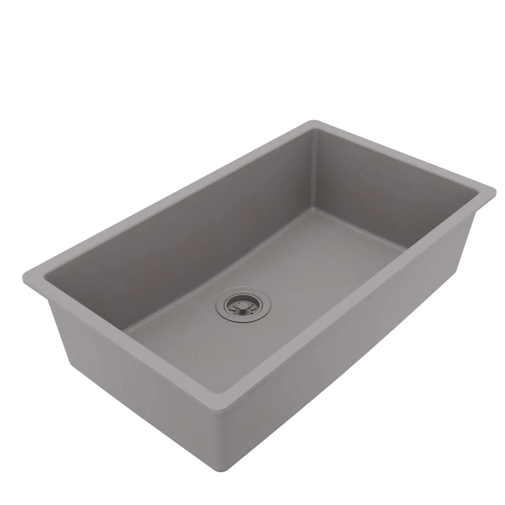 Karran 32" Undermount Quartz Composite Kitchen Sink, Grey, QU-812-GR