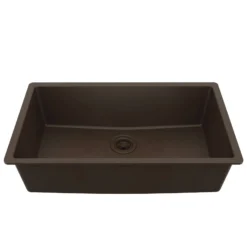Karran 32" Undermount Quartz Composite Kitchen Sink, Brown, QU-812-BR