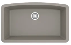 Karran 33" Undermount Quartz Composite Kitchen Sink, Concrete, QU-712-CN