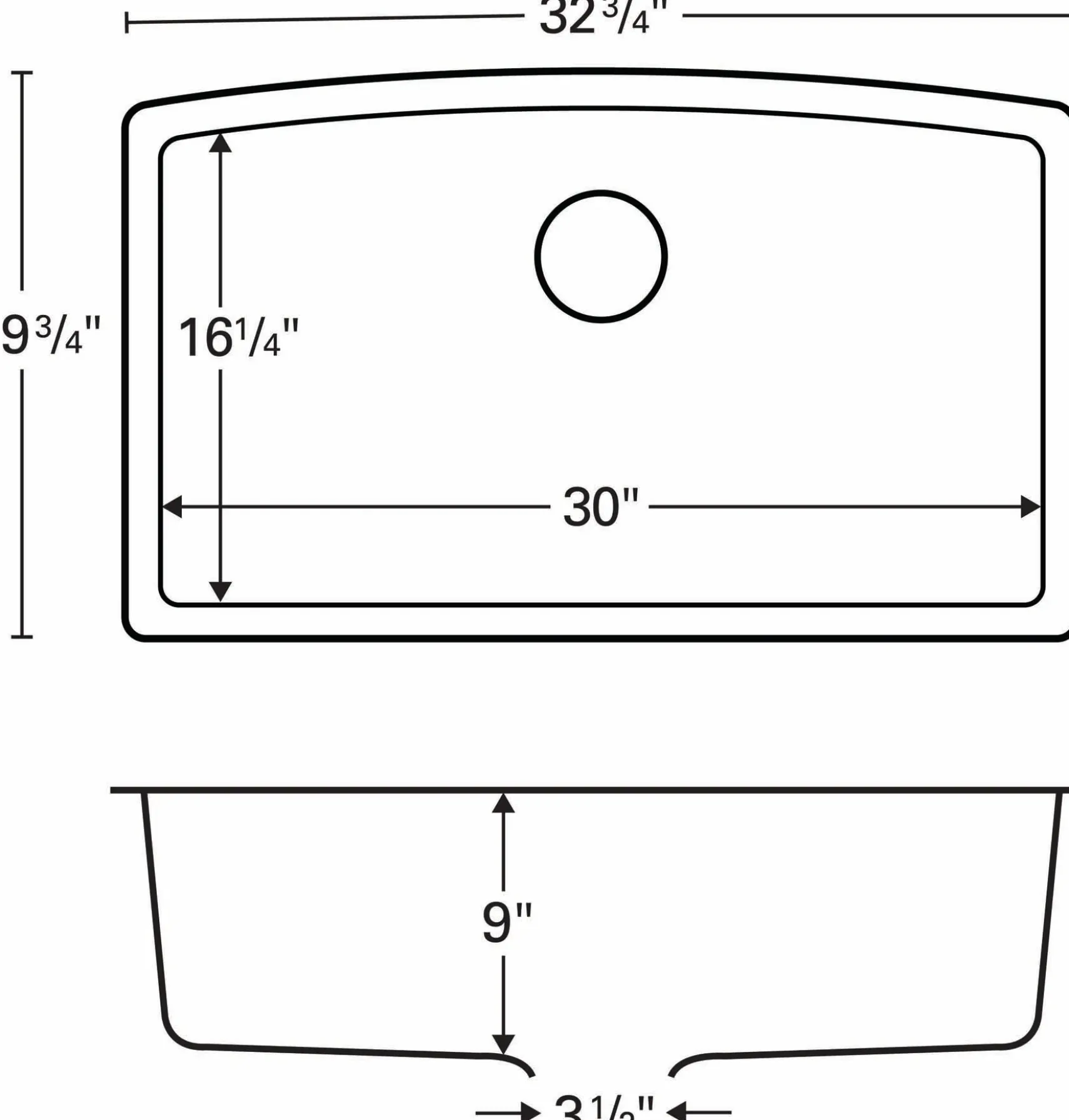 Karran 33" Undermount Quartz Composite Kitchen Sink, Concrete, QU-712-CN