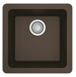 Karran 17" Undermount Quartz Composite Kitchen Sink, Brown, QU-690-BR