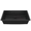 Karran 32" Undermount Quartz Composite Kitchen Sink, Black, QU-812-BL