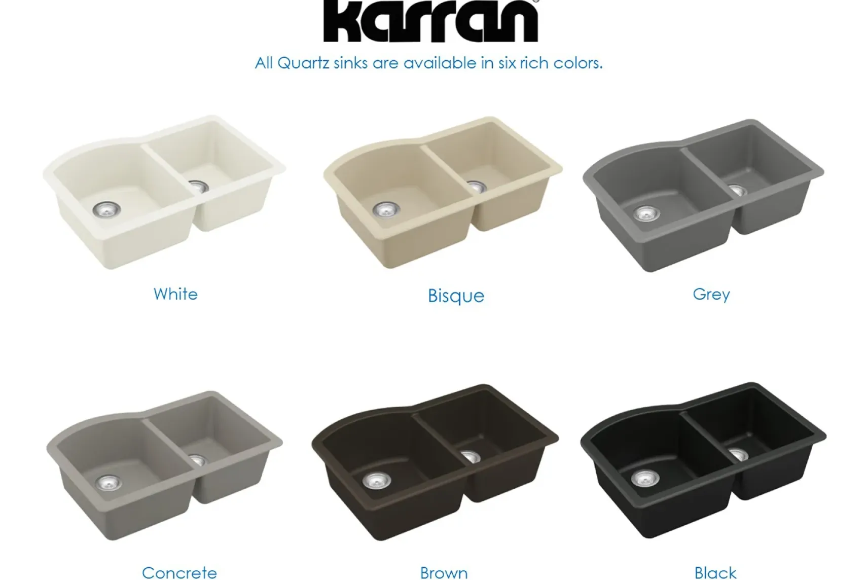 Karran 32" Undermount Quartz Composite Kitchen Sink, 60/40 Double Bowl, Concrete, QU-610-CN
