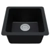 Karran 17" Undermount Quartz Composite Kitchen Sink, Black, QU-690-BL