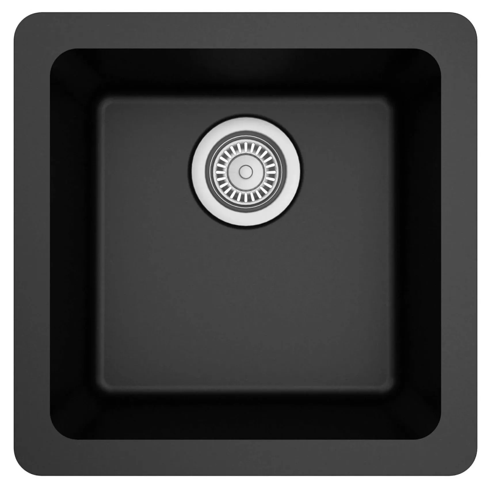 Karran 17" Undermount Quartz Composite Kitchen Sink, Black, QU-690-BL