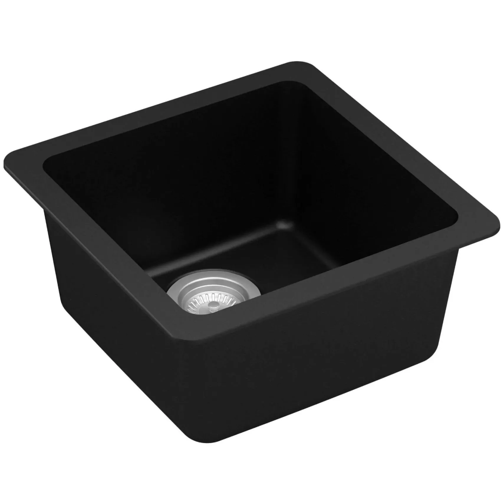 Karran 17" Undermount Quartz Composite Kitchen Sink, Black, QU-690-BL