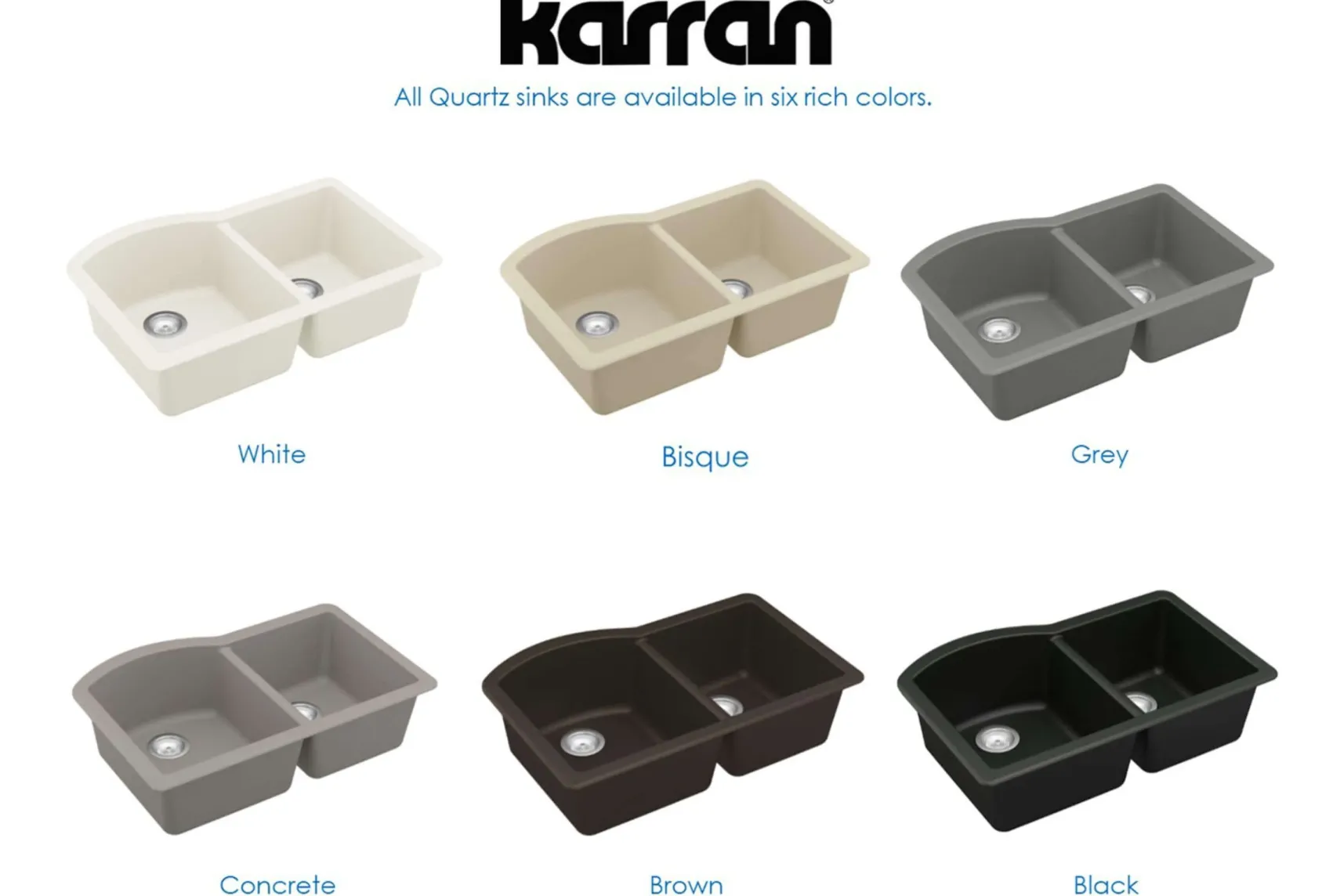 Karran 32" Undermount Quartz Composite Kitchen Sink, 60/40 Double Bowl, Brown, QU-610-BR-PK1