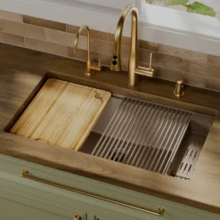 Karran 32" Undermount Quartz Composite Workstation Kitchen Sink, Concrete, QUWS-875-CN-PK2