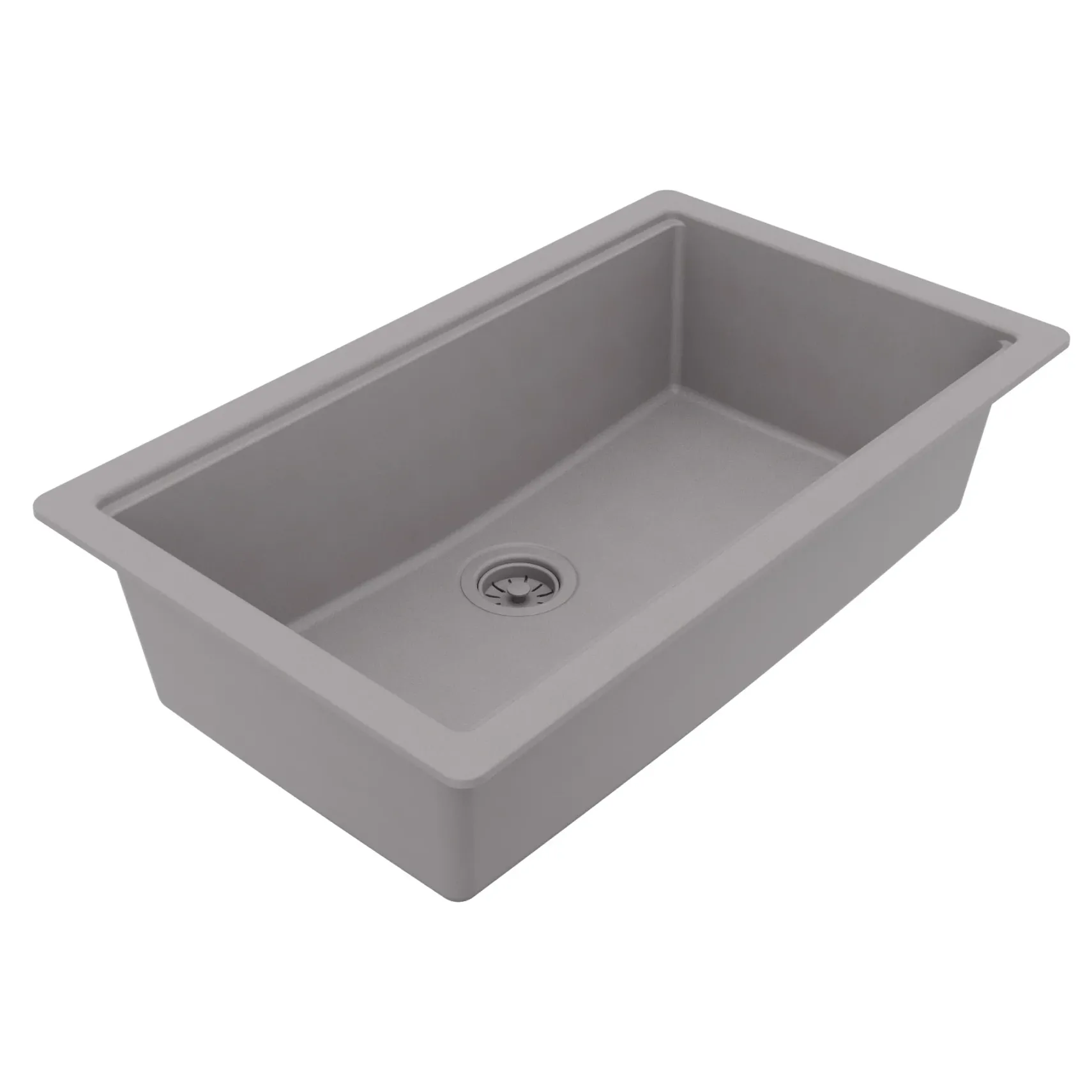 Karran 32" Undermount Quartz Composite Workstation Kitchen Sink, Grey, QUWS-875-GR-PK2