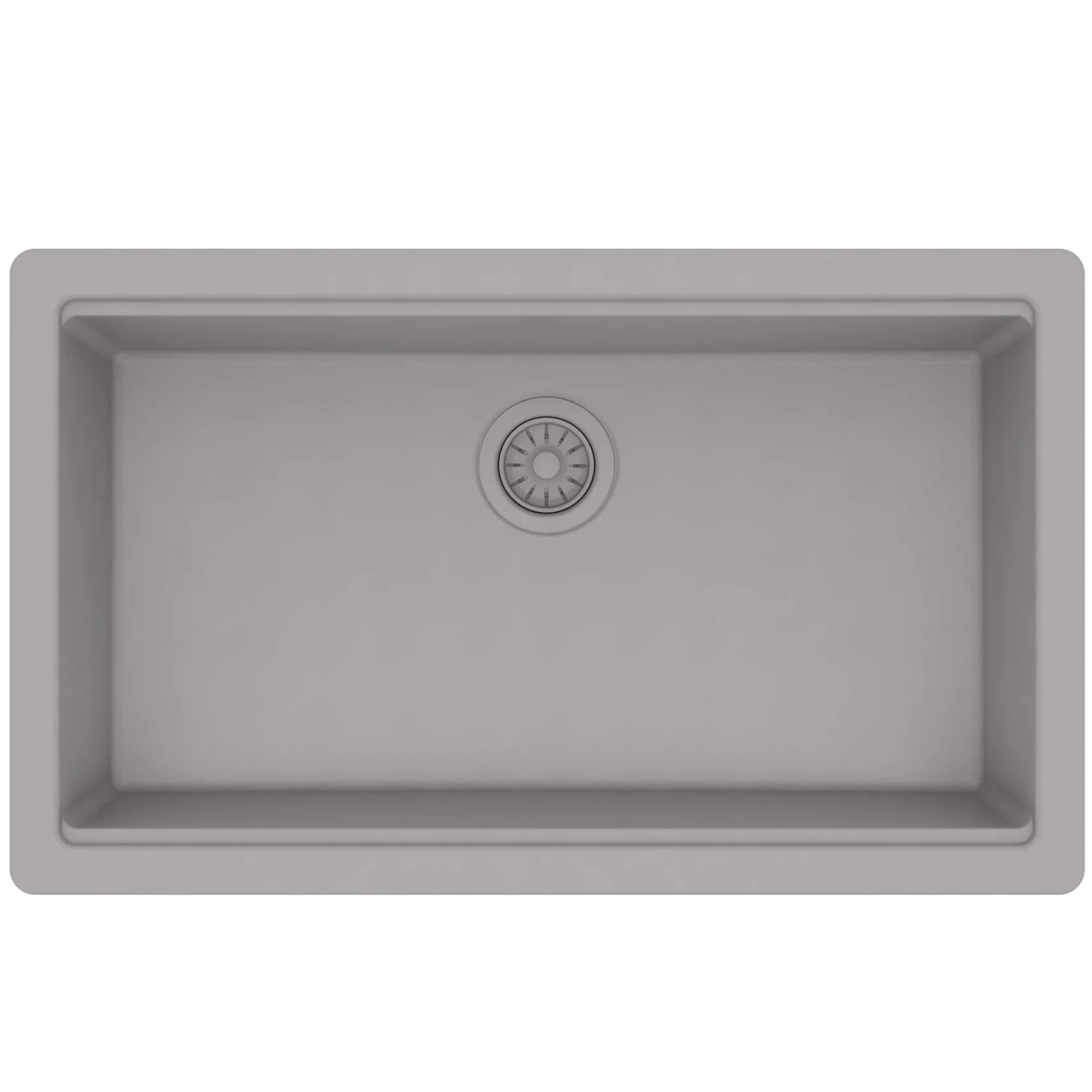 Karran 32" Undermount Quartz Composite Workstation Kitchen Sink, Grey, QUWS-875-GR-PK2
