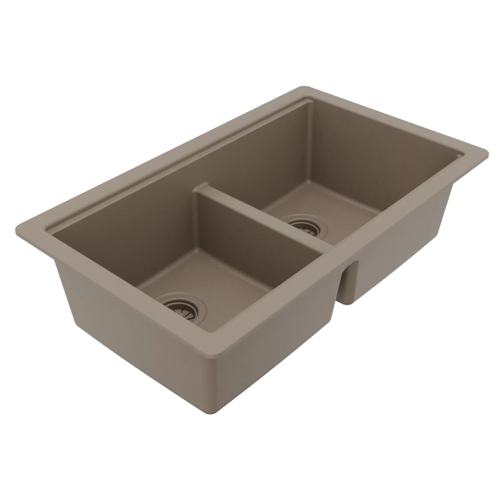 Karran 32" Undermount Quartz Composite Workstation Kitchen Sink, 50/50 Double Bowl, Concrete, QUWS-880-CN-PK2