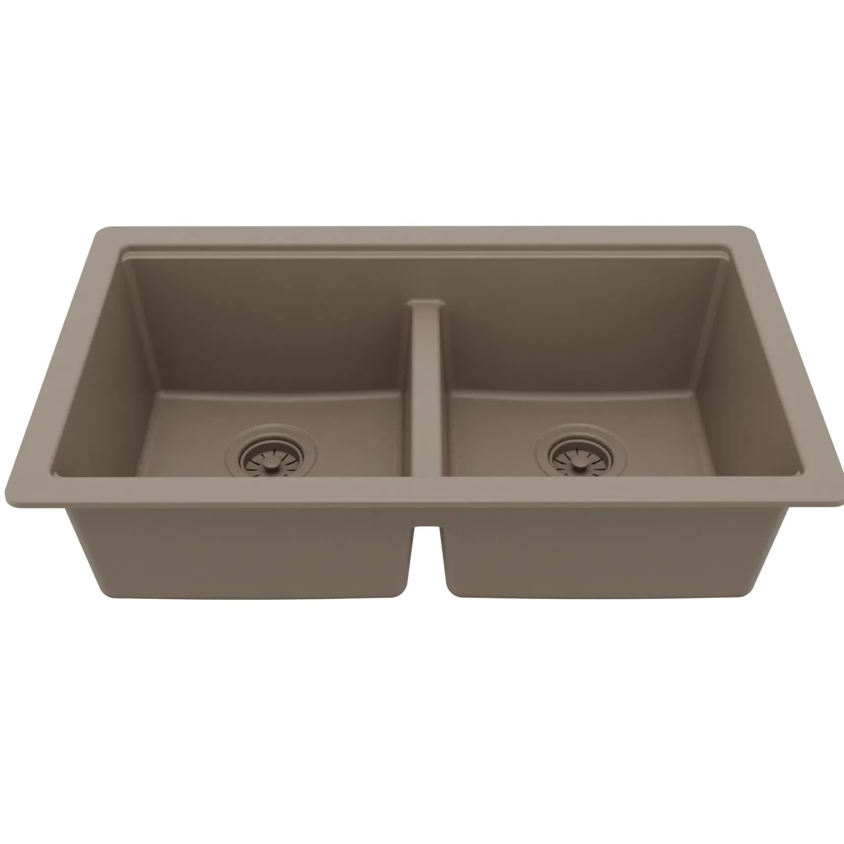 Karran 32" Undermount Quartz Composite Workstation Kitchen Sink, 50/50 Double Bowl, Concrete, QUWS-880-CN-PK2