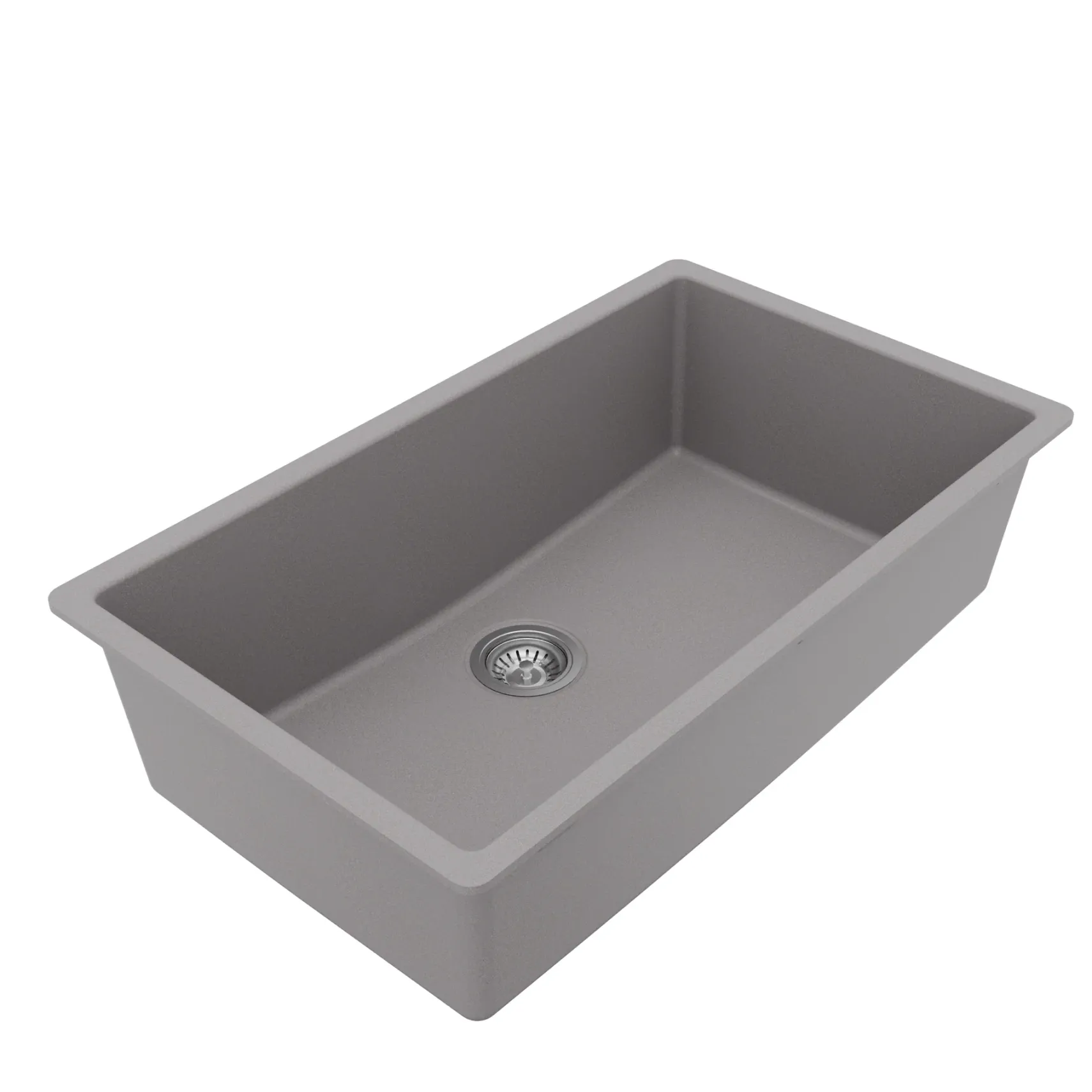 Karran 32" Undermount Quartz Composite Kitchen Sink with Accessories, Grey, QU-812-GR-PK1