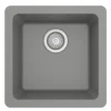 Karran 17" Undermount Quartz Composite Kitchen Sink, Grey, QU-690-GR