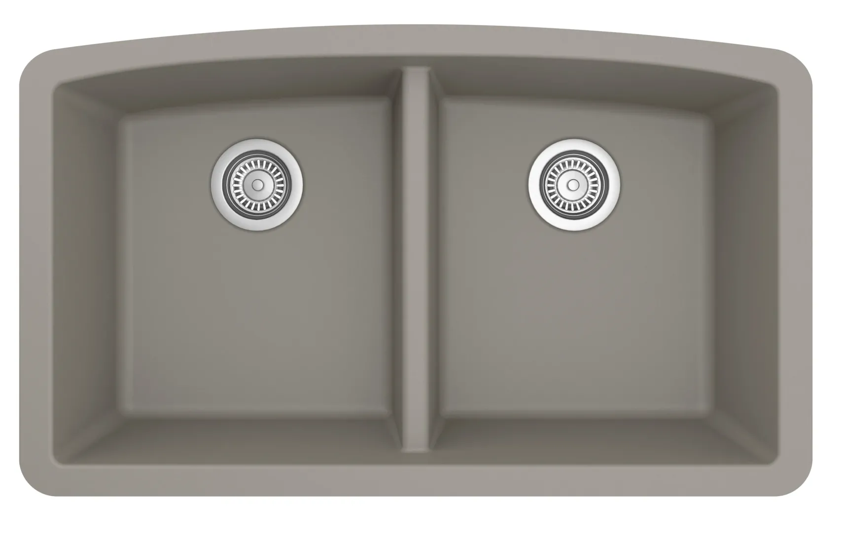 Karran 33" Undermount Quartz Composite Kitchen Sink, 50/50 Double Bowl, Concrete, QU-710-CN