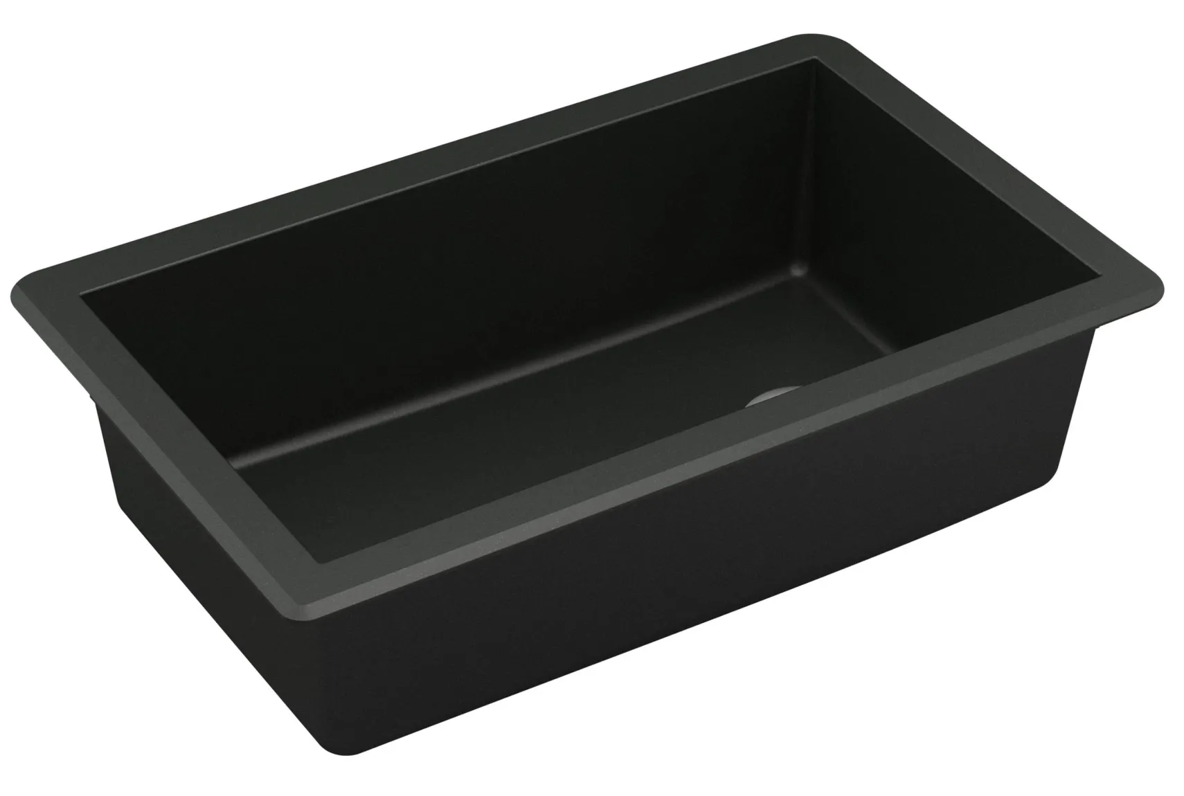 Karran 32" Undermount Quartz Composite Kitchen Sink, Black, QU-670-BL-PK1