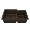 Karran 32" Undermount Quartz Composite Kitchen Sink, 60/40 Double Bowl, Brown, QU-811-BR
