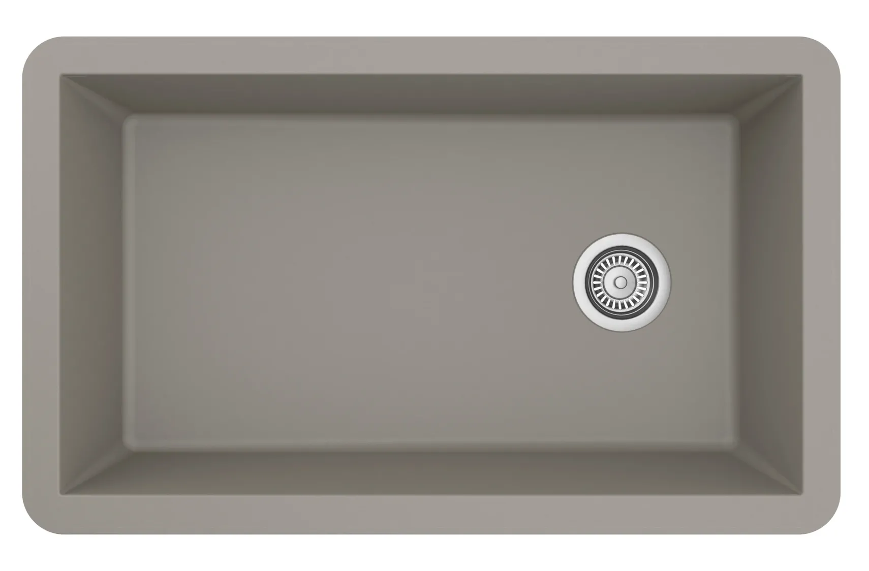 Karran 32" Undermount Quartz Composite Kitchen Sink, Concrete, QU-670-CN