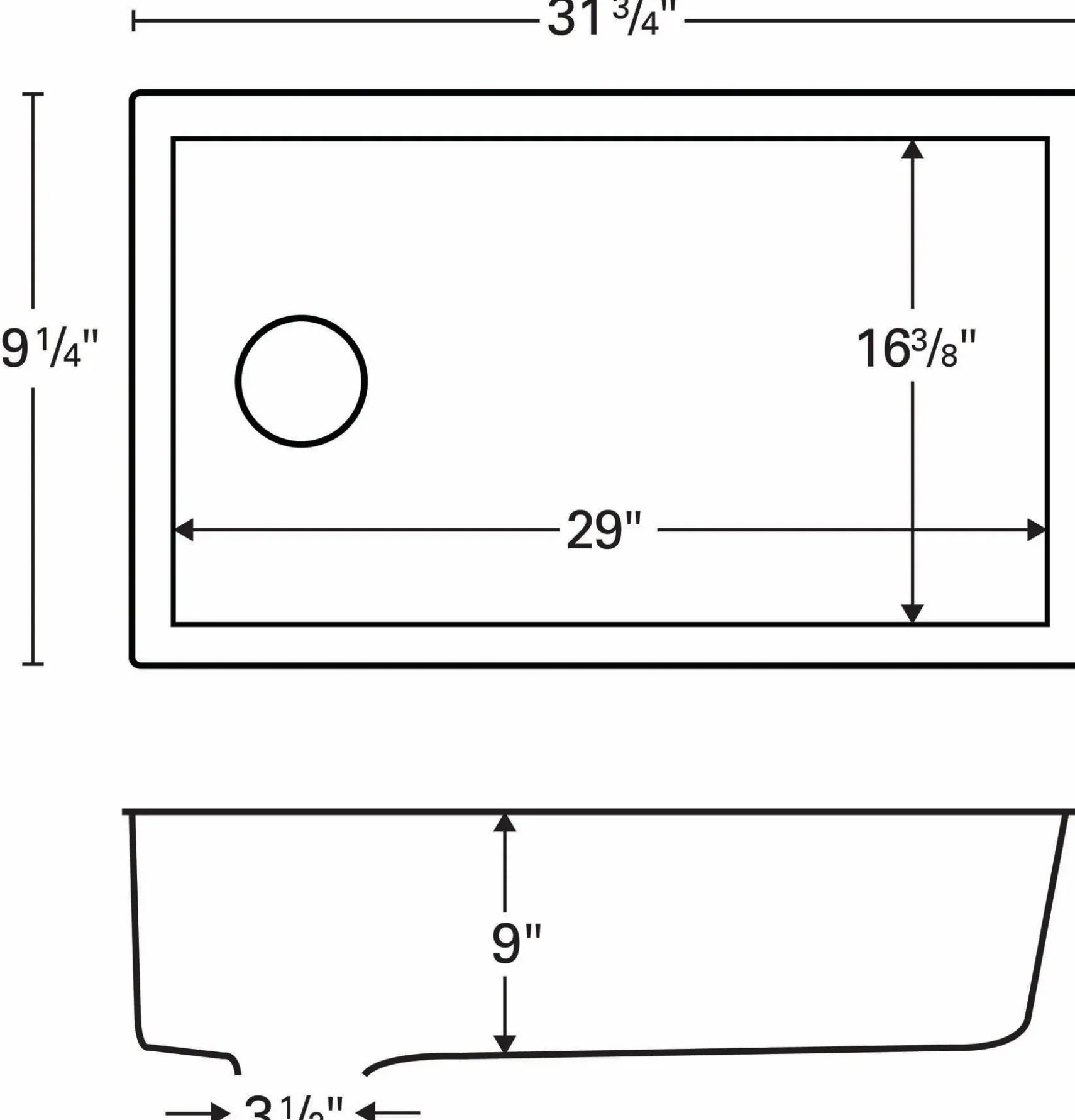 Karran 32" Undermount Quartz Composite Kitchen Sink, Concrete, QU-670-CN