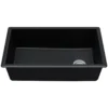 Karran 32" Undermount Quartz Composite Kitchen Sink, Black, QU-670-BL