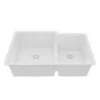 Karran 32" Undermount Quartz Composite Kitchen Sink, 60/40 Double Bowl, White, QU-811-WH