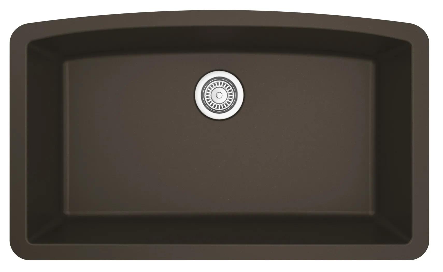 Karran 32" Undermount Quartz Composite Kitchen Sink, Brown, QU-712-BR-PK1