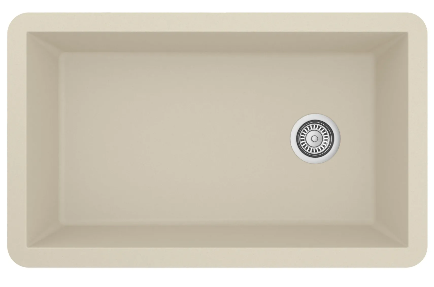 Karran 32" Undermount Quartz Composite Kitchen Sink, Bisque, QU-670-BI-PK1