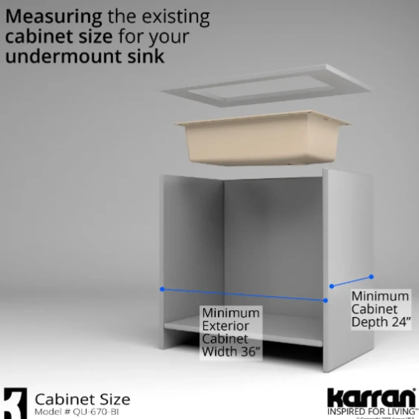 Karran 32" Undermount Quartz Composite Kitchen Sink, Bisque, QU-670-BI-PK1