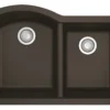 Karran 32" Undermount Quartz Composite Kitchen Sink, 60/40 Double Bowl, Brown, QU-610-BR