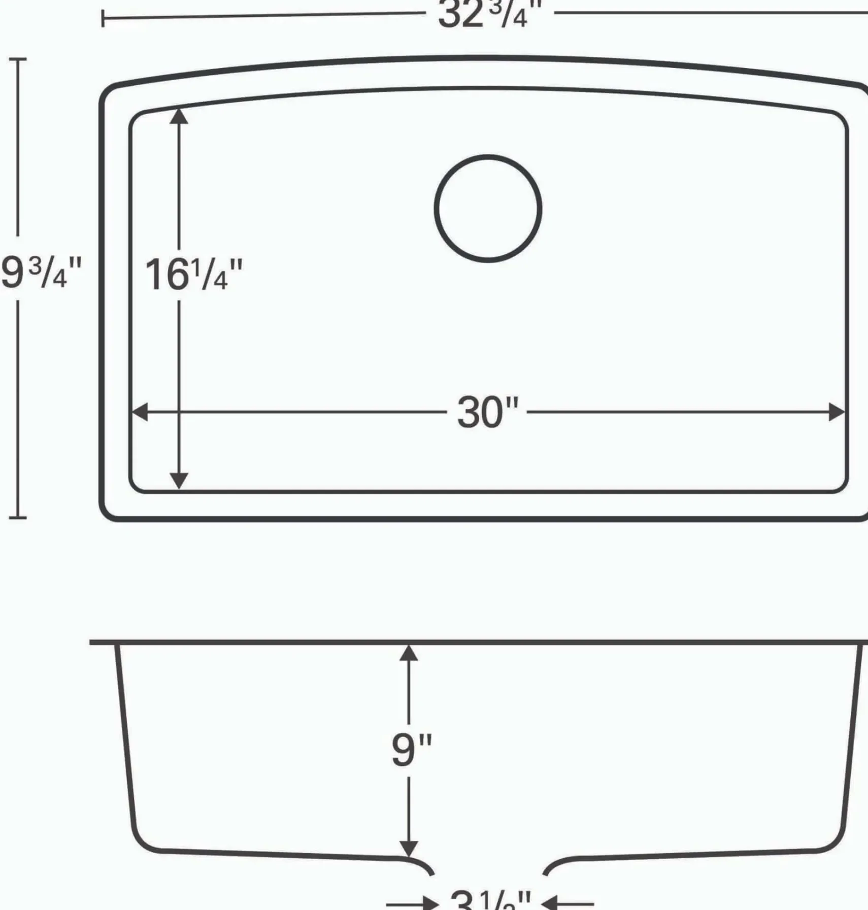 Karran 32" Undermount Quartz Composite Kitchen Sink, White, QU-712-WH-PK1