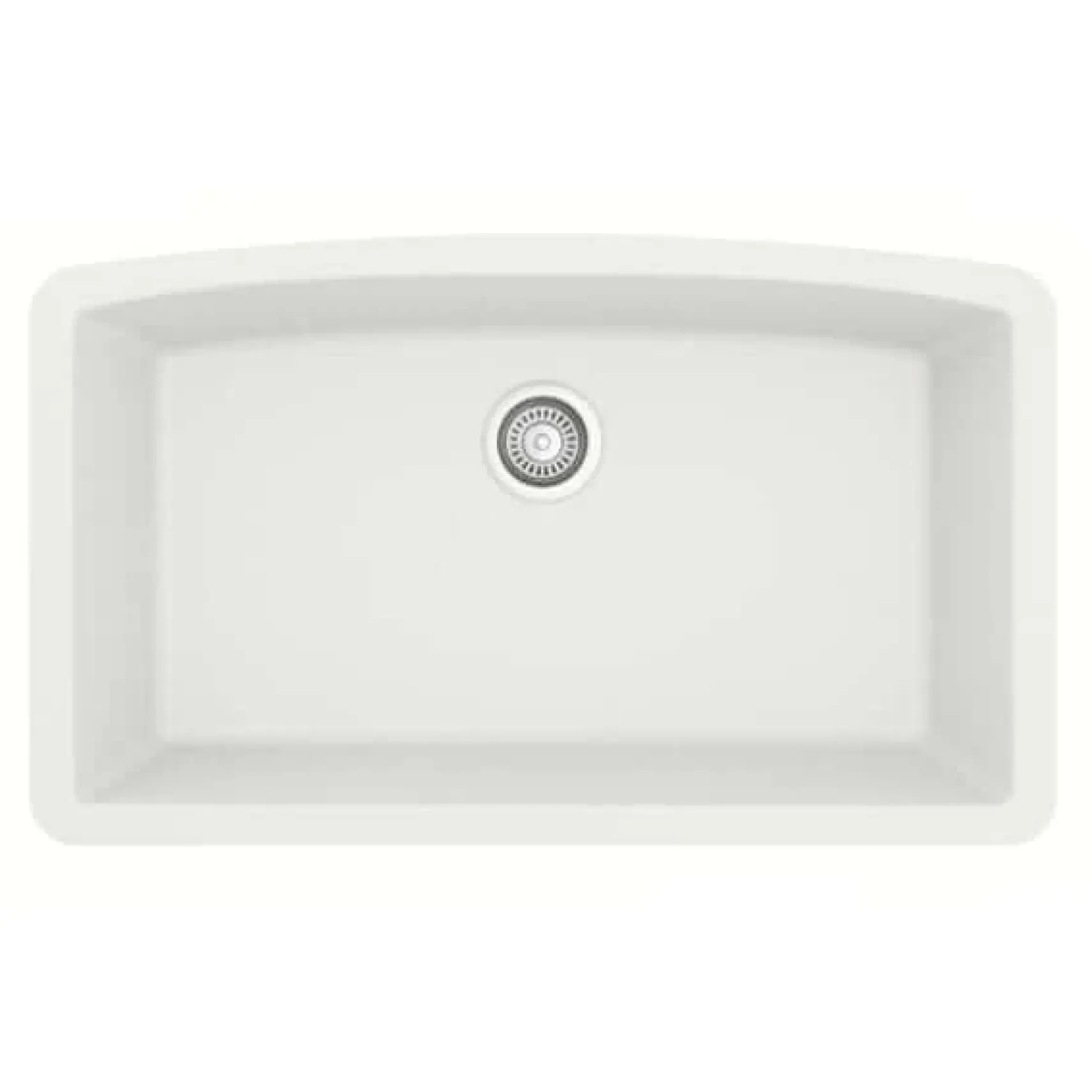 Karran 32" Undermount Quartz Composite Kitchen Sink, White, QU-712-WH-PK1