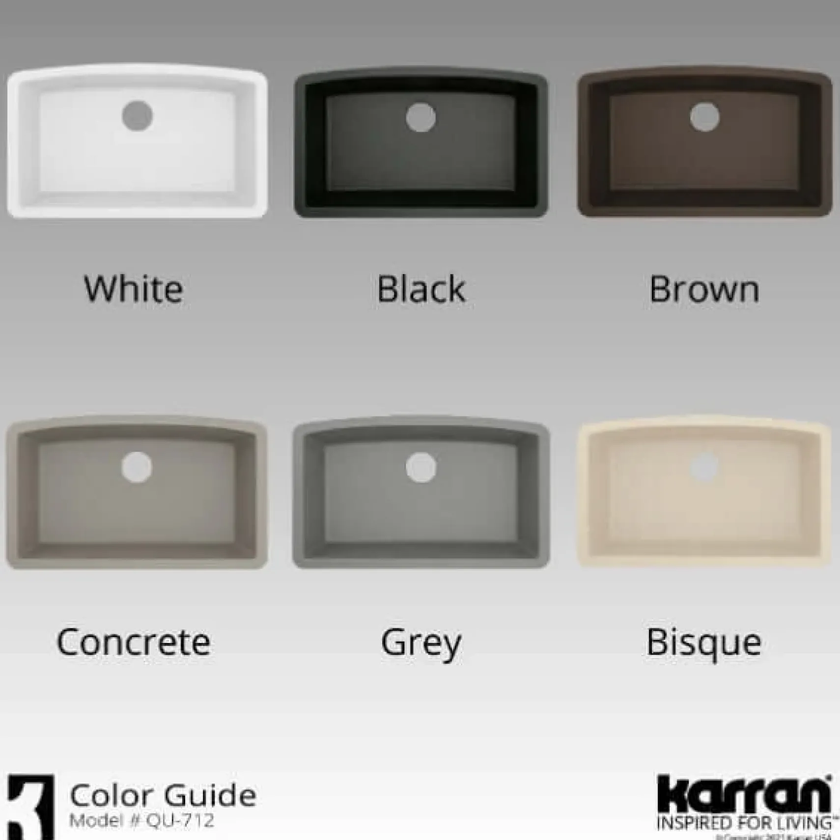 Karran 32" Undermount Quartz Composite Kitchen Sink, White, QU-712-WH-PK1